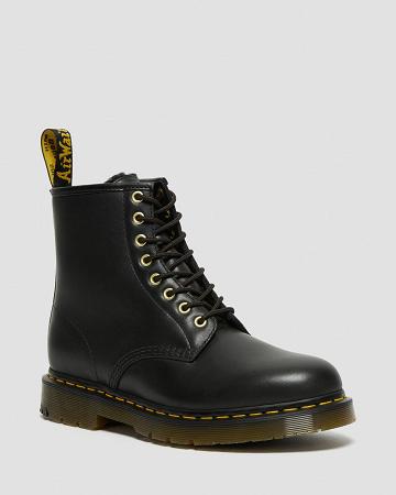 Black Women's Dr Martens 1460 DM's Wintergrip Leather Lace Up Boots | CA 158AHK